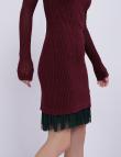 Вязаное бордовое платье от J&K