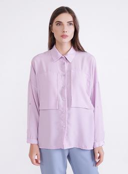 Блузка Блузка-рубашка Coolples Moda сиреневая