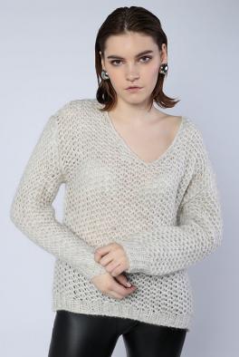Свитер Белый свитер Altamira крупной вязки