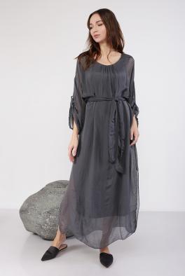 Платье Темно-серое платье в пол Made in Italy