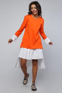 Платье Платье Stella Milani длинное бело-оранжевое