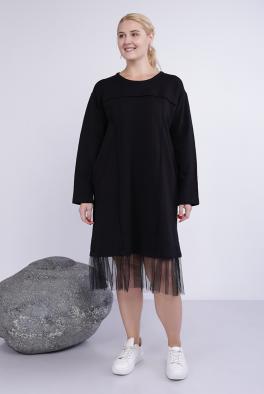 Платье Черное платье Stella Milani с длинным рукавом