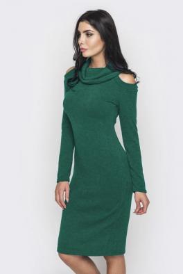 Платье Зеленое платье с открытыми плечами 