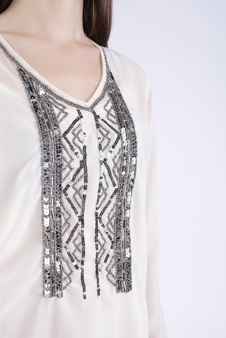 Кремовая блуза Ada Gatti с бисером