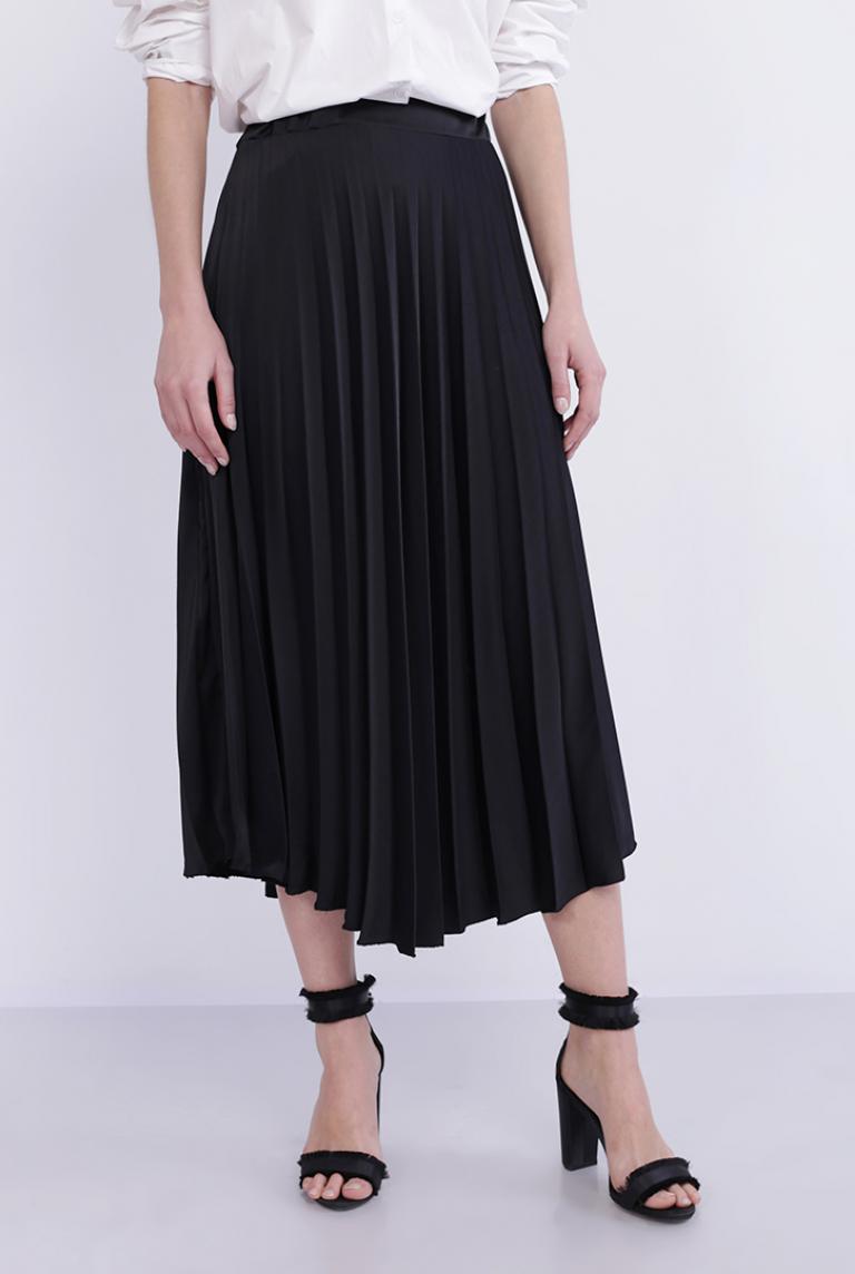 Черная плиссированная юбка Liqui