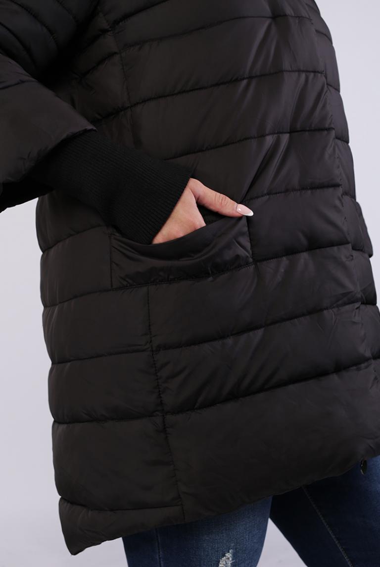 Куртка удлиненная черного цвета от Fly Moda