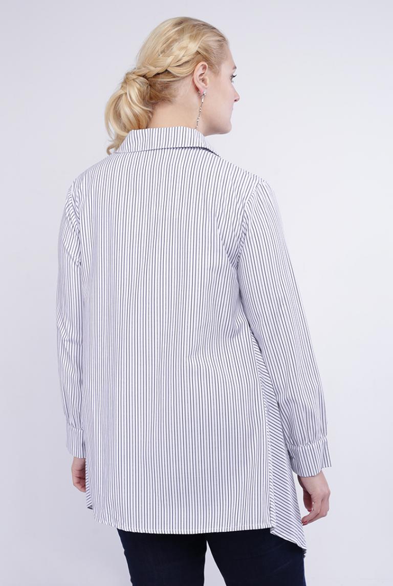 Асимметричная рубашка-туника Stella Milani в полоску