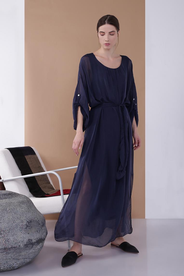 Темно-синее платье в пол Made in Italy