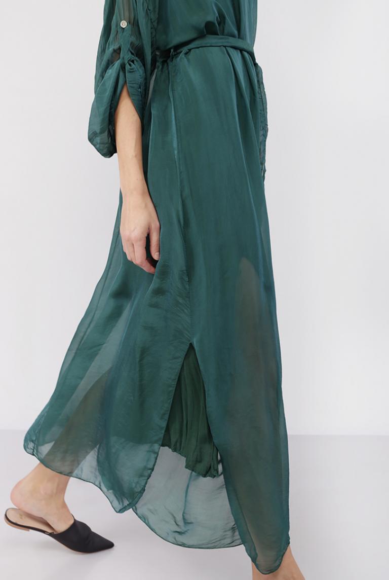 Зеленое платье в пол Made in Italy