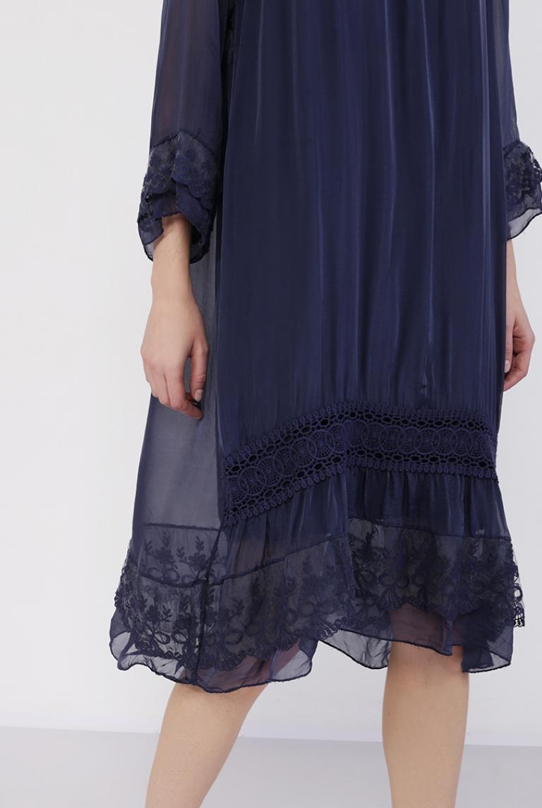 Легкое темно-синее платье Made in Italy