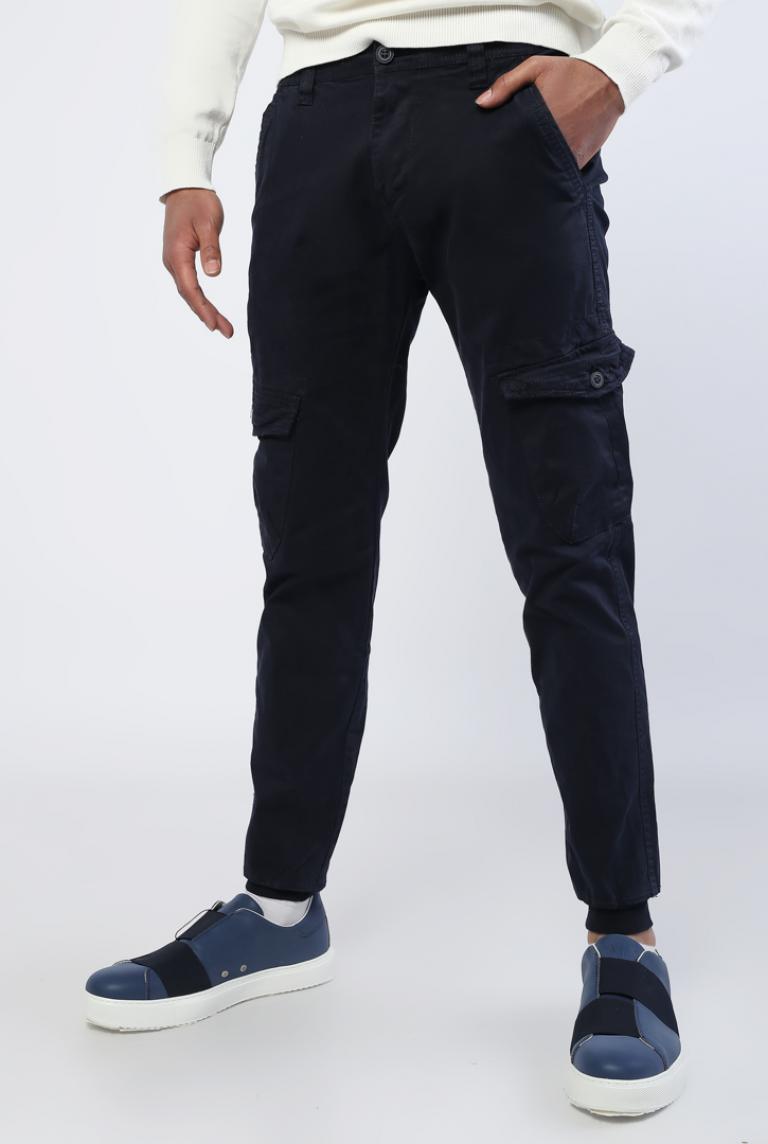 Тонкие брюки BRUNO LEONI темно-синего цвета