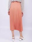 Плиссированная юбка Coolples Moda кирпичного цвета