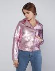 Блестящая куртка BLUDEISE розового цвета
