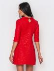 Нарядное красное платье из жаккарда
