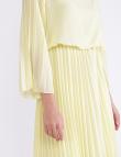 Лимонное платье с плиссированной юбкой Coolples Moda