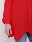 Свободный асимметричный джемпер красного цвета от Beauty Women