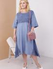 Легкое платье трапеция от New Grinta синего цвета