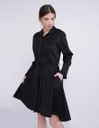 Черное платье Stella Milani из хлопка с поясом
