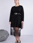 Свободное черное платье Stella Milani из хлопка