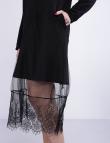 Свободное черное платье Stella Milani из хлопка