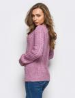 Розовый шерстяной свитер с вырезом