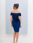 Приталенное синее платье из велюра от Anetty