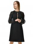 Черное платье с длинными рукавами