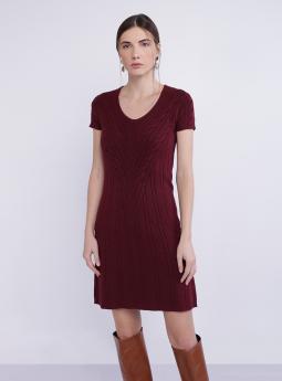 Платье Бордовое короткое трикотажное платье от J&K