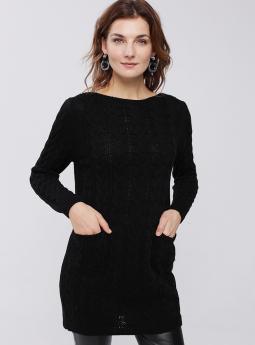 Платье Короткое вязаное платье черного цвета от FASHION