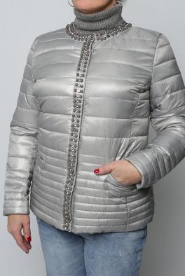 Джинсовка Дутая куртка W Collection серебристого цвета