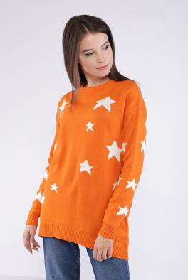 Свитер Оранжевый свитер Ada Gatti со звездами