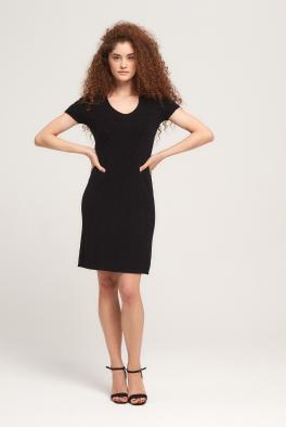 Платье Черное короткое трикотажное платье от J&K