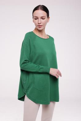 Джемпер Стильный зеленый джемпер с карманами от E-Woman