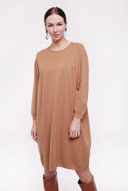 Платье Трикотажное платье коричневого цвета от E-Woman