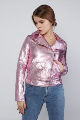 Джинсовка Блестящая куртка BLUDEISE розового цвета