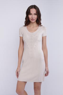 Платье Короткое трикотажное платье молочного цвета от J&K