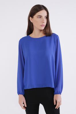 Блузка Блузка с плиссированной спиной Coolples Moda синяя