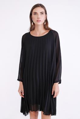 Платье Плиссированное короткое черное платье от Coolples Moda 