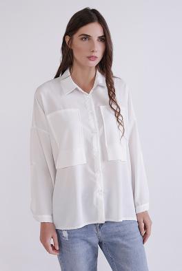 Блузка Блузка-рубашка Coolples Moda белая