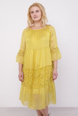 Платье Шелковое платье от New Grinta желтого цвета 