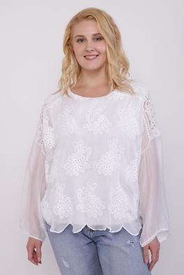 Блузка Шелковая белая блуза от New Grinta