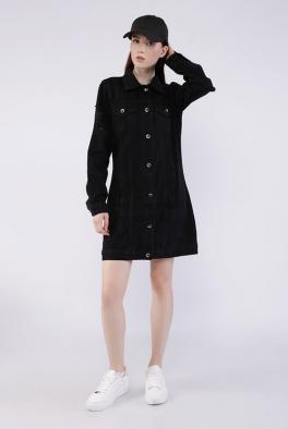 Джинсовка Джинсовая куртка-платье Miss Two черная