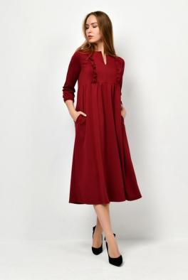 Платье Красное платье ниже колен из трикотажа