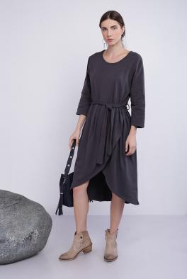 Платье Темно-серое платье Stella Milani из хлопка
