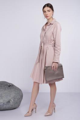 Платье Розовое платье Stella Milani из хлопка с поясом