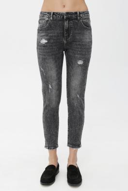 Джинсы Укороченные серо-черные джинсы от Miss Bon Bon