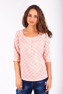 Блузка Светло-розовая блузка в горох