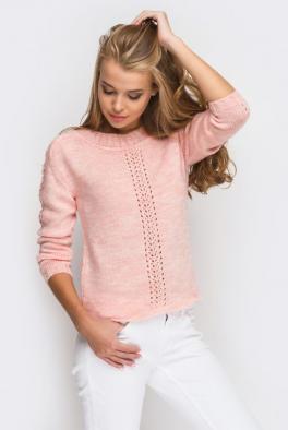 Свитер Удобный вязаный свитер розового цвета