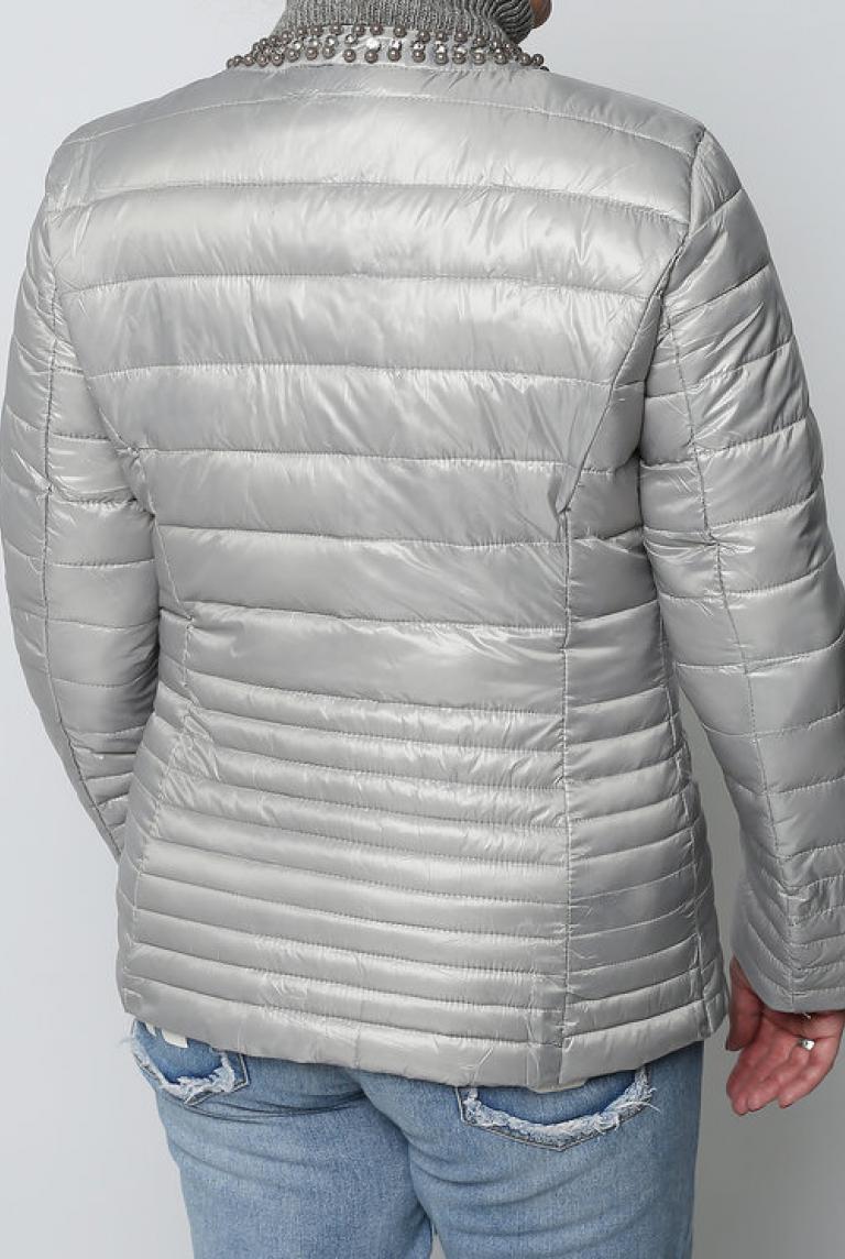 Дутая куртка W Collection серебристого цвета