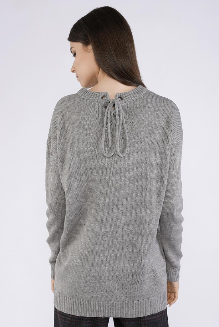 Серый свитер Ada Gatti на декоративной шнуровке
